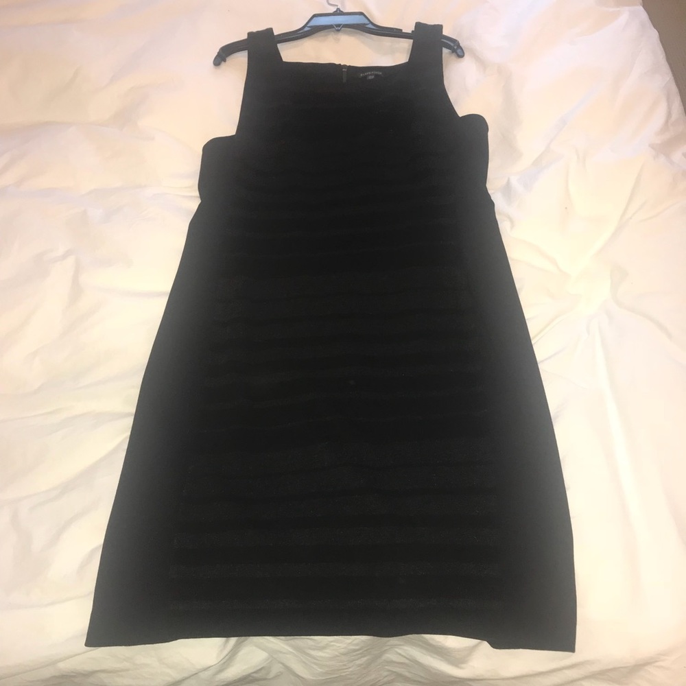 Eileen Fisher Gray and Black Striped Dress